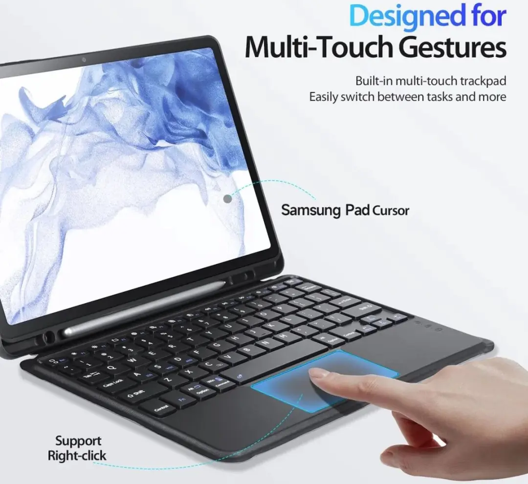 Dux Ducis Bluetooth Toetsenbord Hoes Samsung Galaxy Tab S7/S8 - Zwart