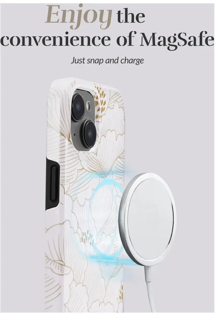 Mobilize MIO iPhone 16 Pro Hoesje - Wit Roses - MagSafe - afbeelding 6 van 6