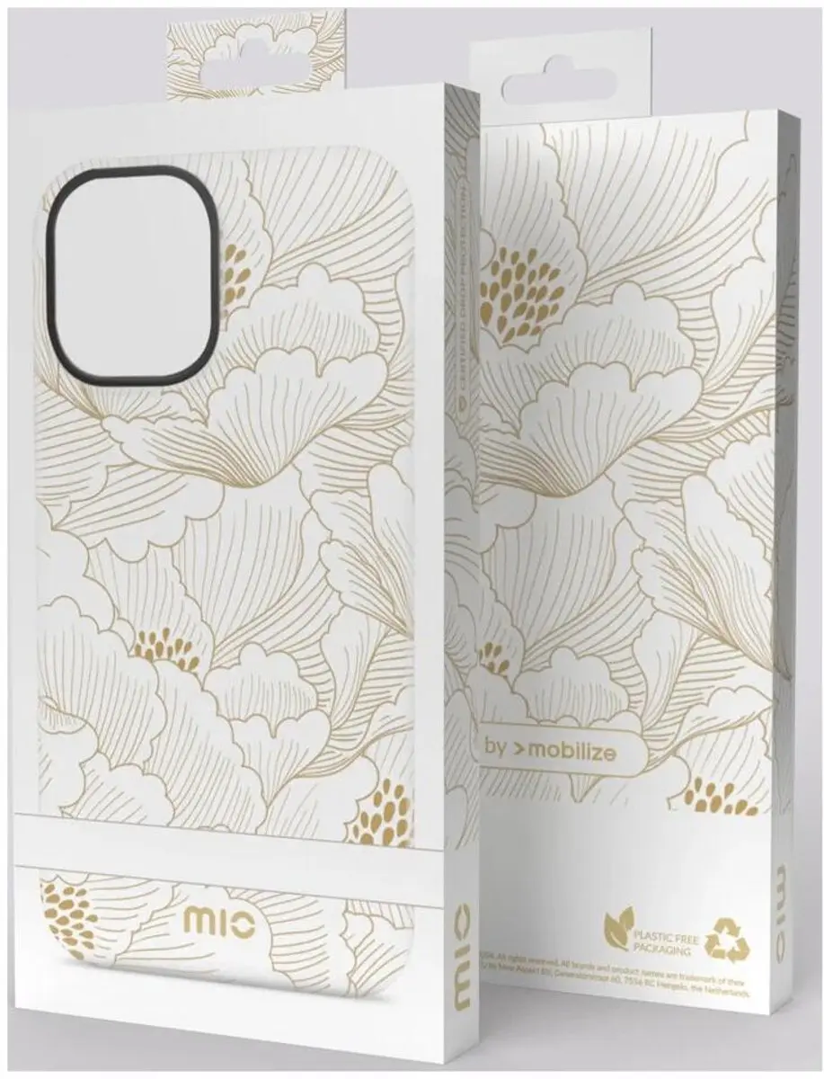 Mobilize MIO iPhone 16 Pro Hoesje - Wit Roses - MagSafe