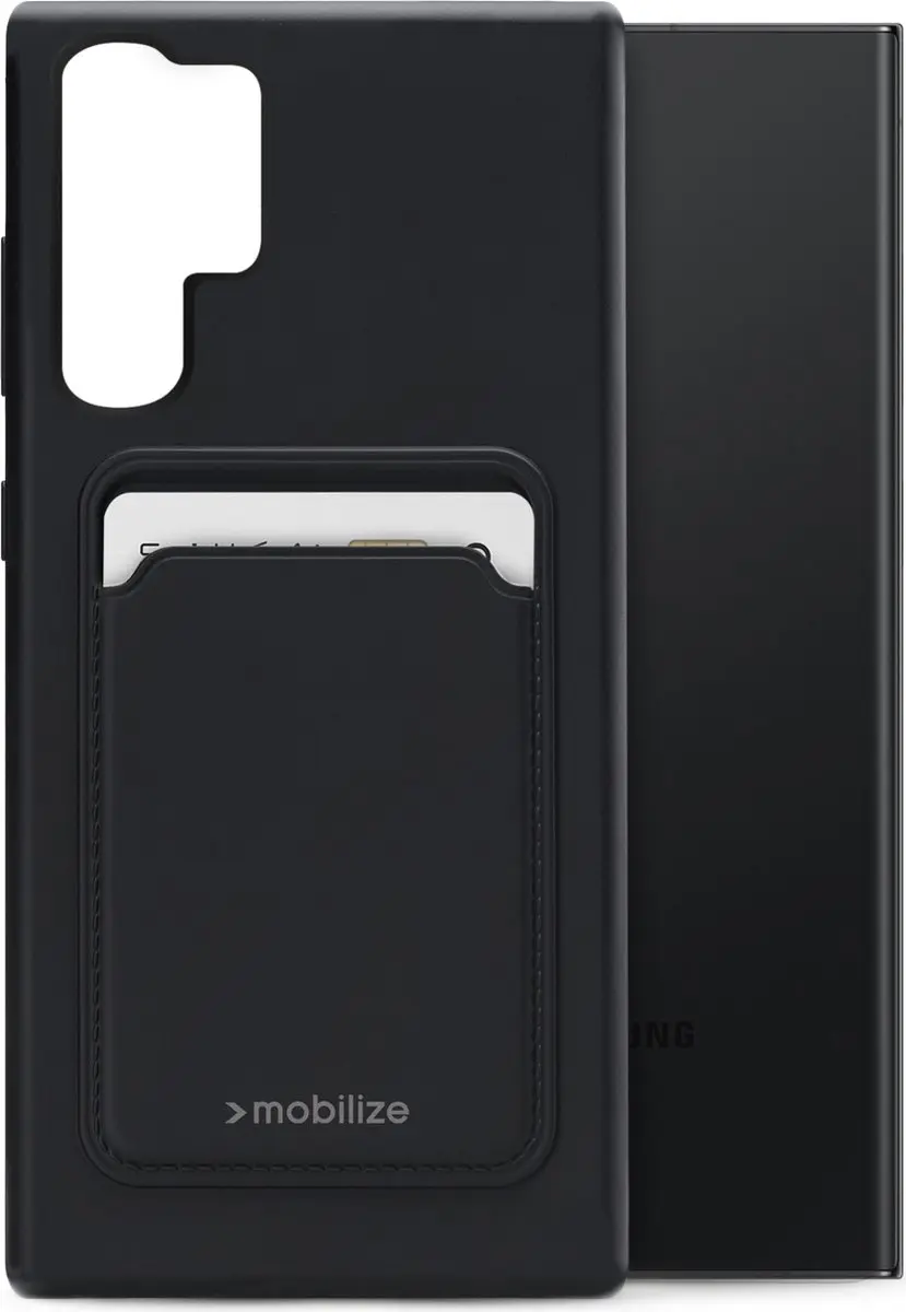 Mobilize Rubber Gelly Card Galaxy S23 Ultra TPU Hoesje - Zwart
