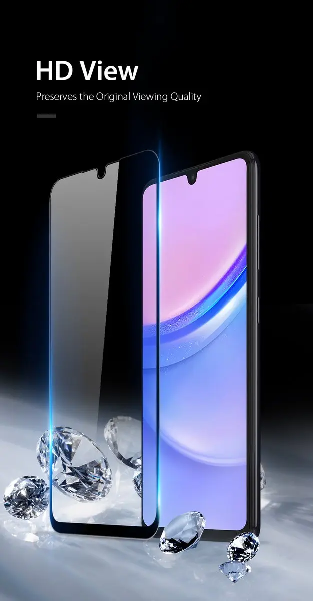 Dux Ducis Screenprotector Samsung Galaxy A15 - Tempered Glass - Transparant/Zwart