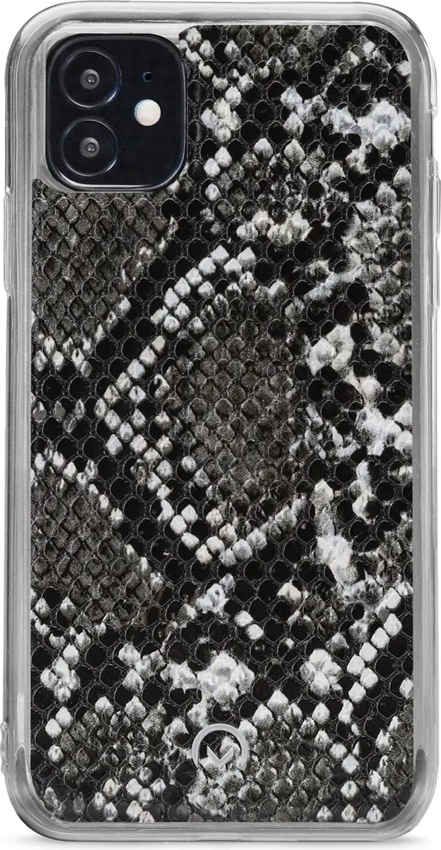 Mobilize iPhone 12 Mini Clutch Case - Slangenprint Zwart - 4 Pasjes