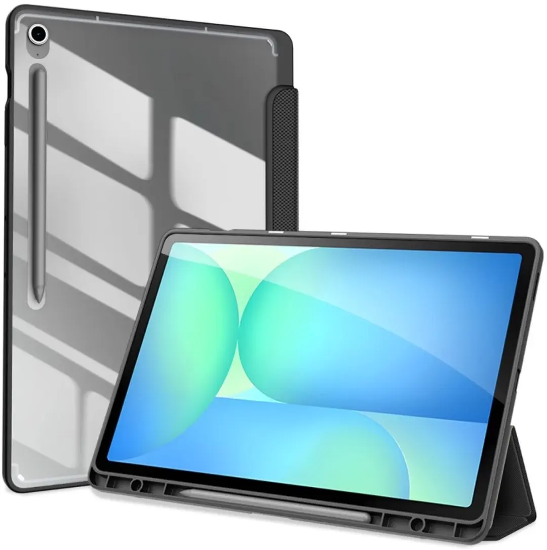 Dux Ducis Tablethoes Samsung Galaxy Tab S10 FE Plus - Toby Tri-Fold Book Case Zwart - afbeelding 6 van 6