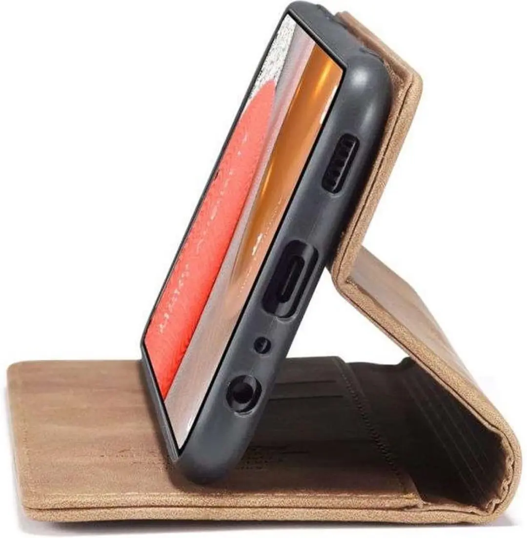Caseme Slim Bookcase Hoesje Samsung Galaxy A72 - 3 Pasjes - Bruin Cognac - afbeelding 6 van 6