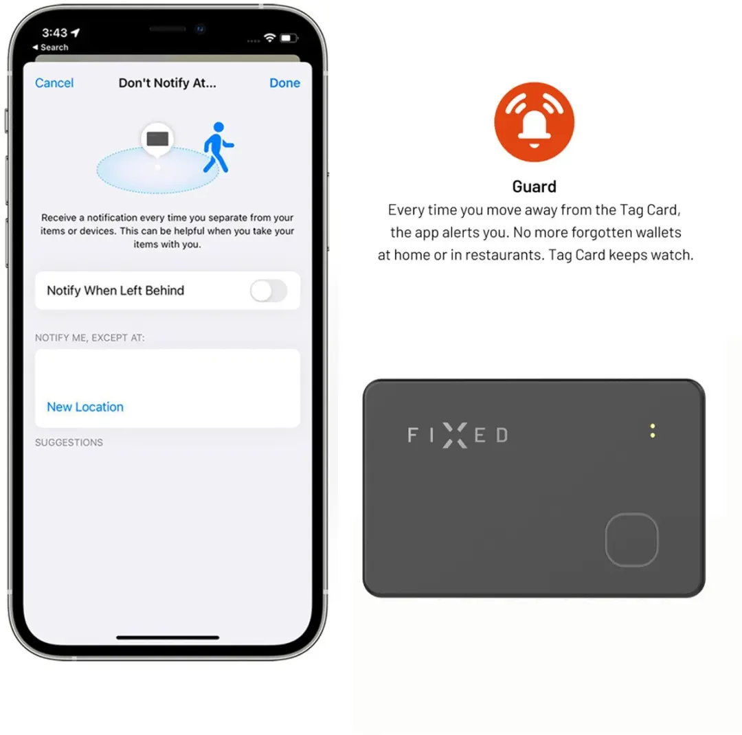 Fixed Tag Card Bluetooth Tracker FIXTAG-CARD-BK - Zwart