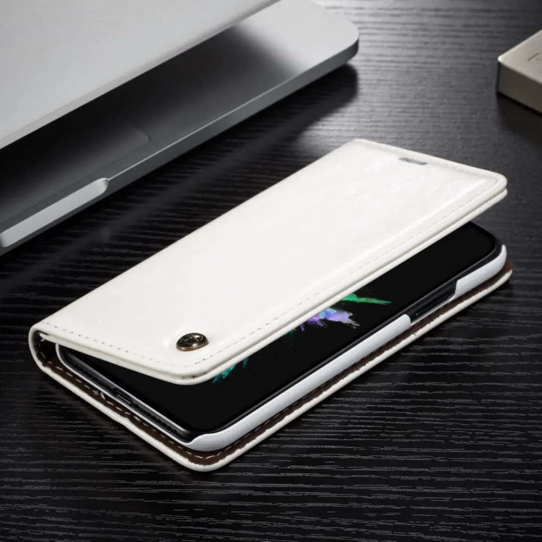 Caseme Kunstleer Wallet Hoesje iPhone X/10 - 3 Pasjes - Wit