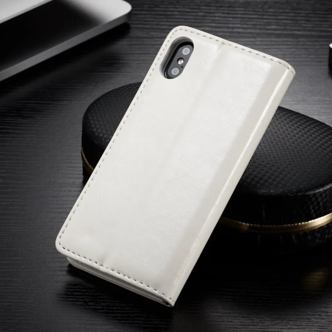 Caseme Kunstleer Wallet Hoesje iPhone X/10 - 3 Pasjes - Wit