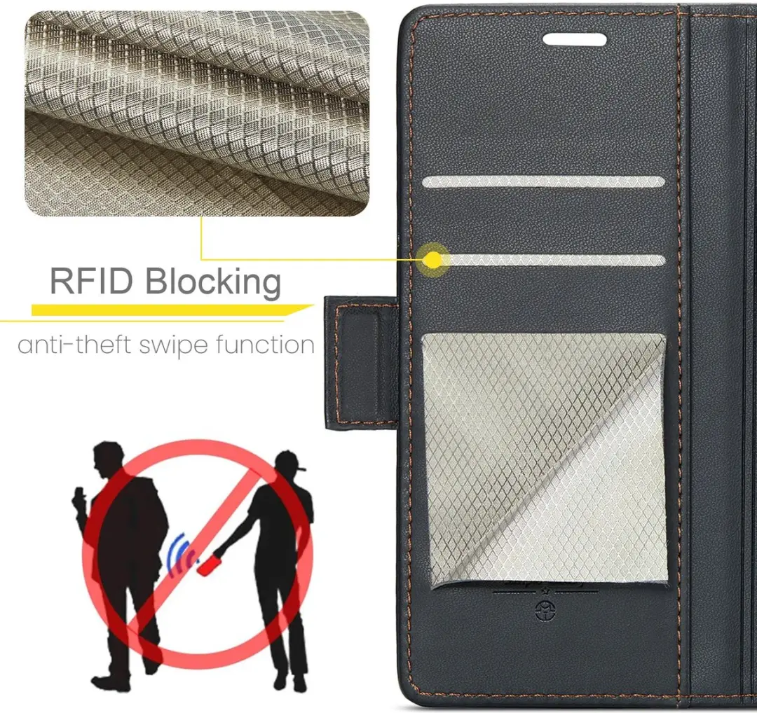 Caseme Litchi Texture Book Wallet Hoesje - Samsung Galaxy S25 Ultra - Blauw