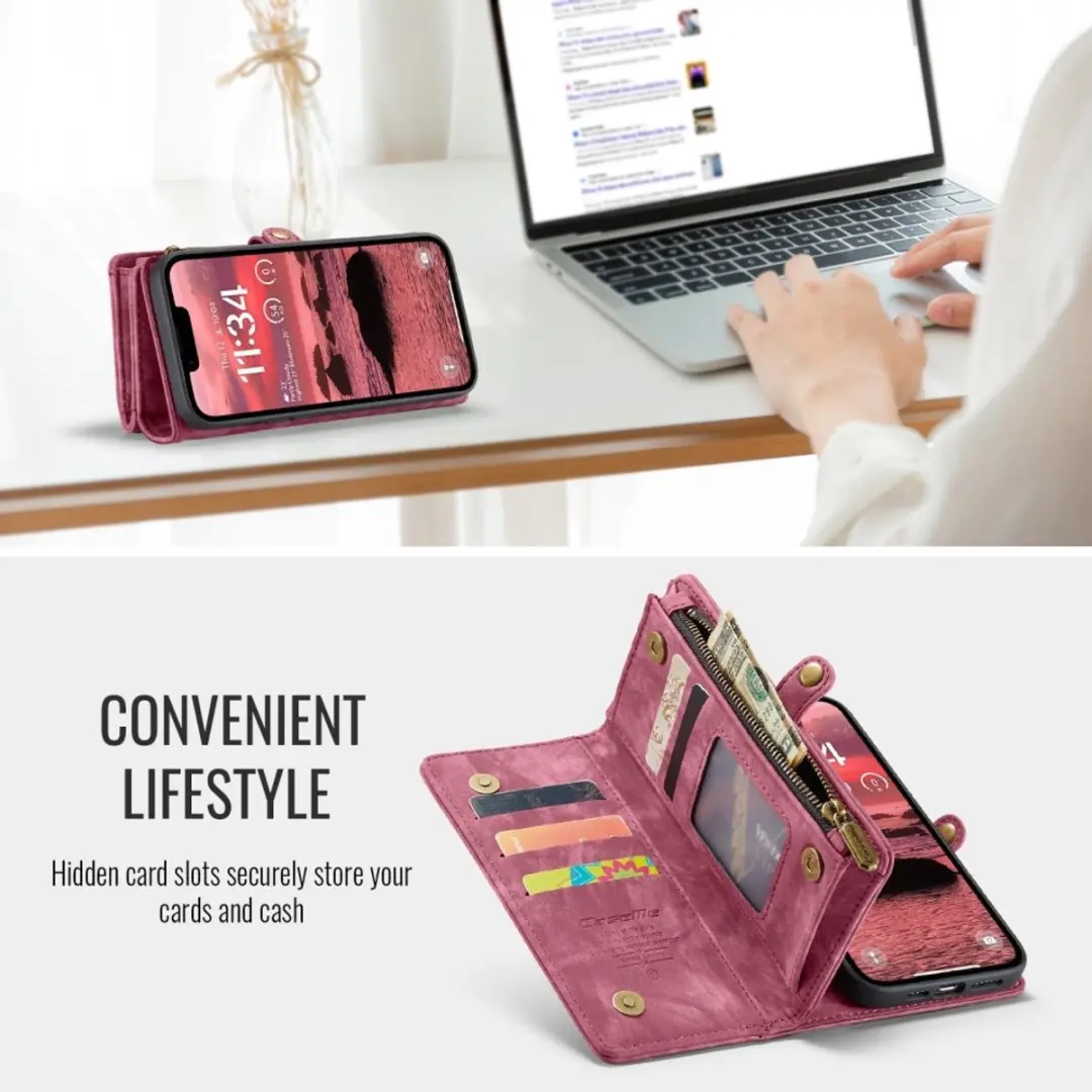 Caseme 008 iPhone Hoesje 2-in-1 Book Case & Portemonnee - Pink