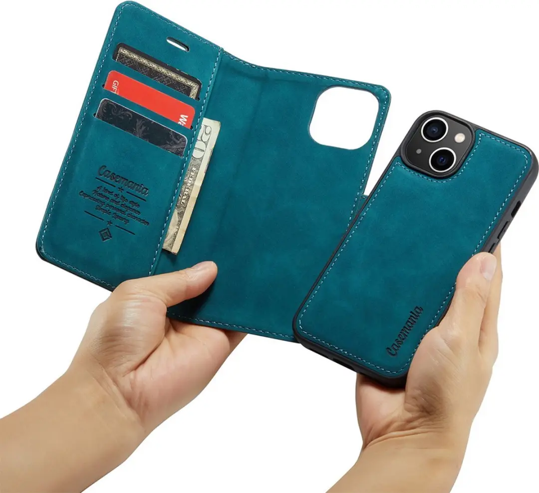 Caseme iPhone 14 Plus Bookcase Hoesje - Groen - 4 Pasjes
