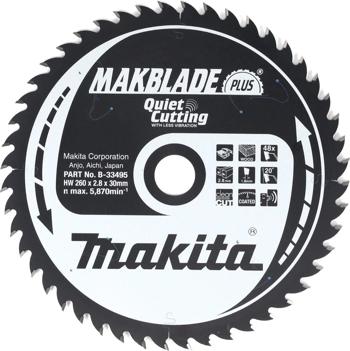 Makita B-33495 Tafelzaagblad Hout - Ø260mm 48T