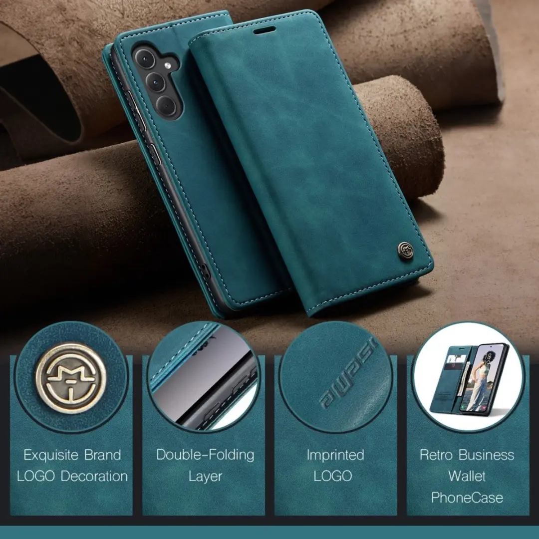 Caseme 013 Book Case Hoesje Samsung Galaxy A36 - Blauw