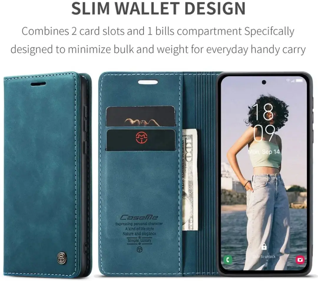 Caseme 013 Hoesje Samsung Galaxy A36 - Book Case Blauw