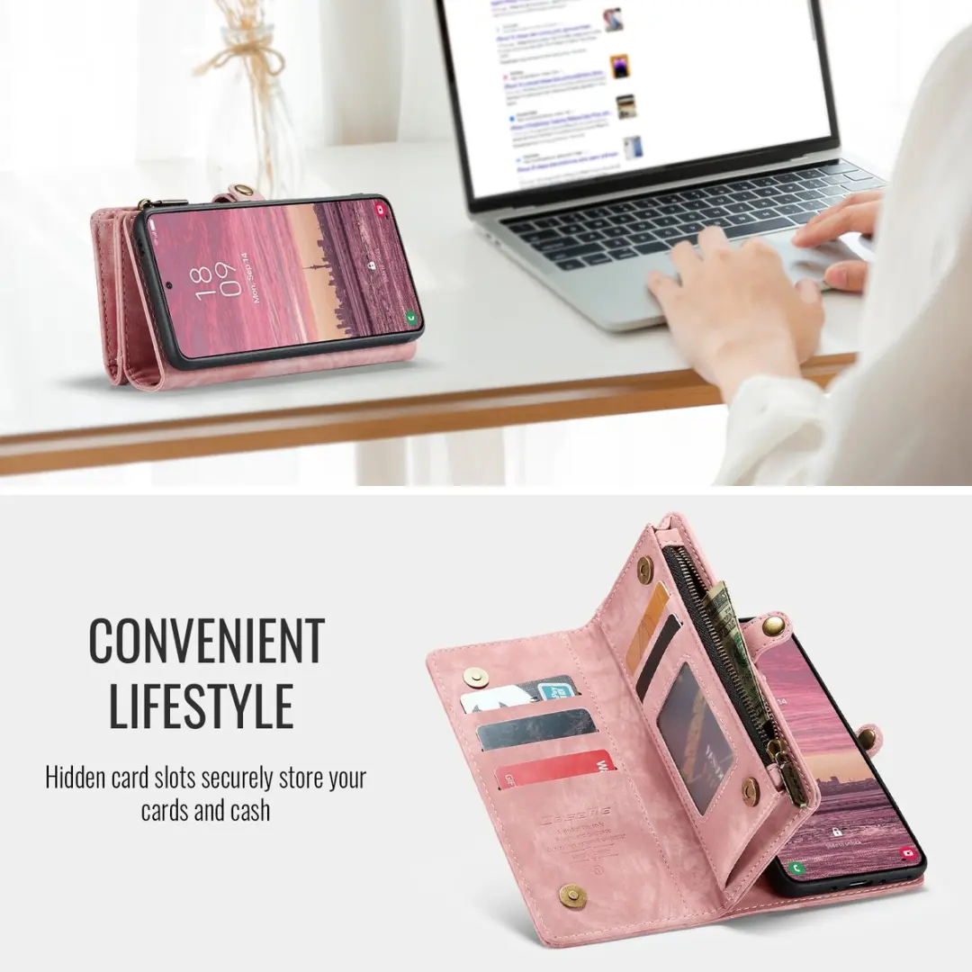 Caseme 008 Hoesje Samsung Galaxy A37 - Roze - 8 Pasjes