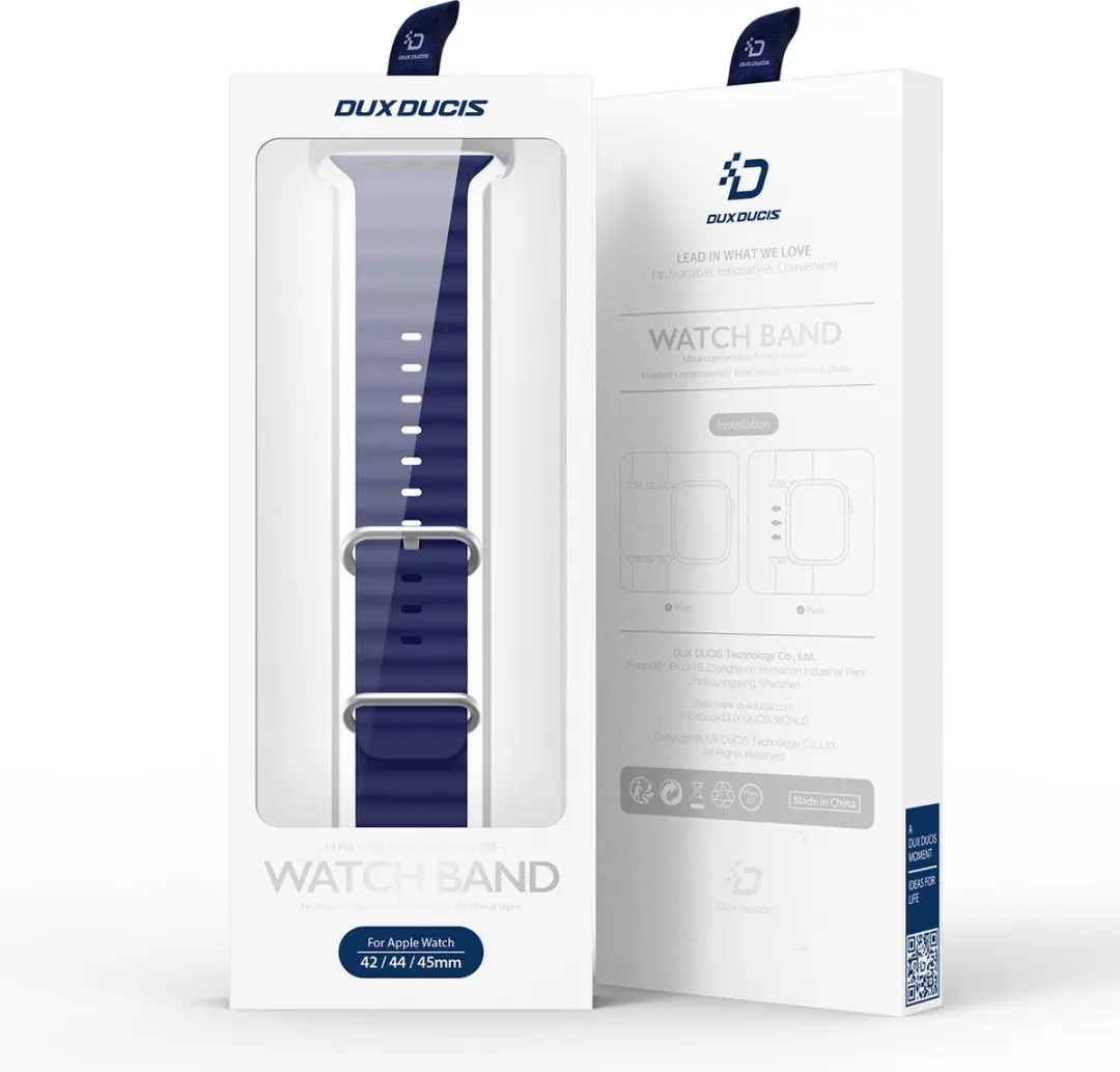 Dux Ducis Strap Horlogeband Marineblauw - 40/38/41mm - OceanWave