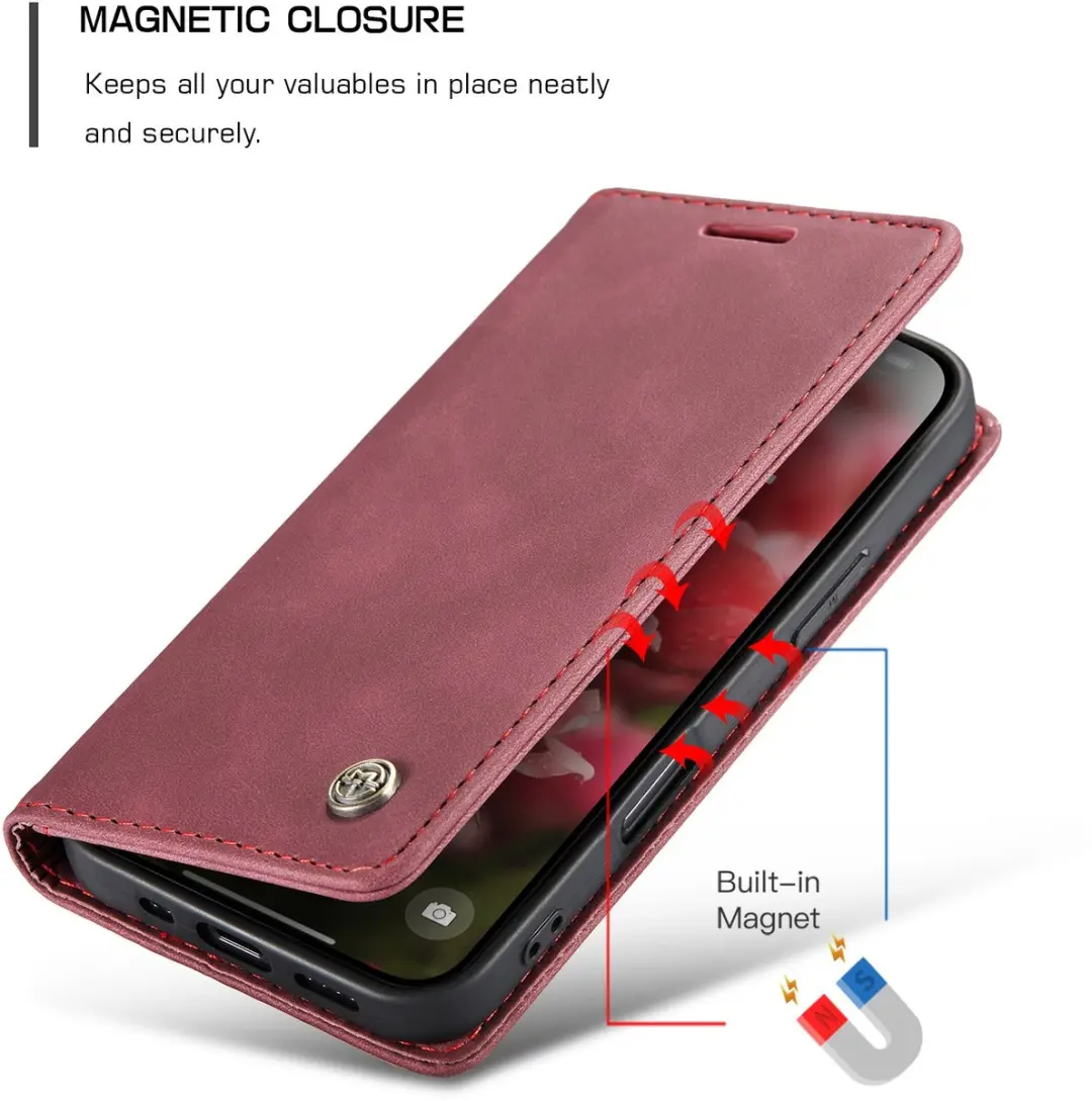 Caseme 013 Book Case iPhone 17 Hoesje - Bordeaux
