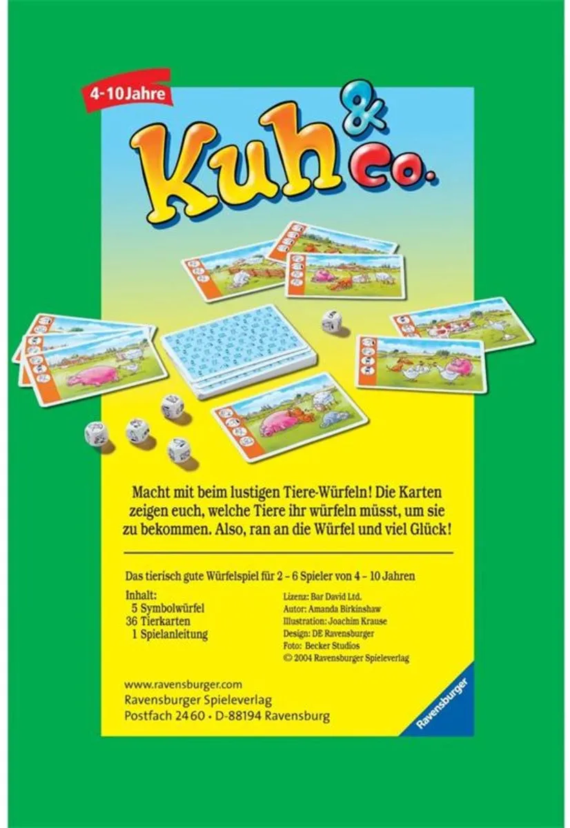 Ravensburger Kuh & Co. Duits Dobbelspel - Multicolor
