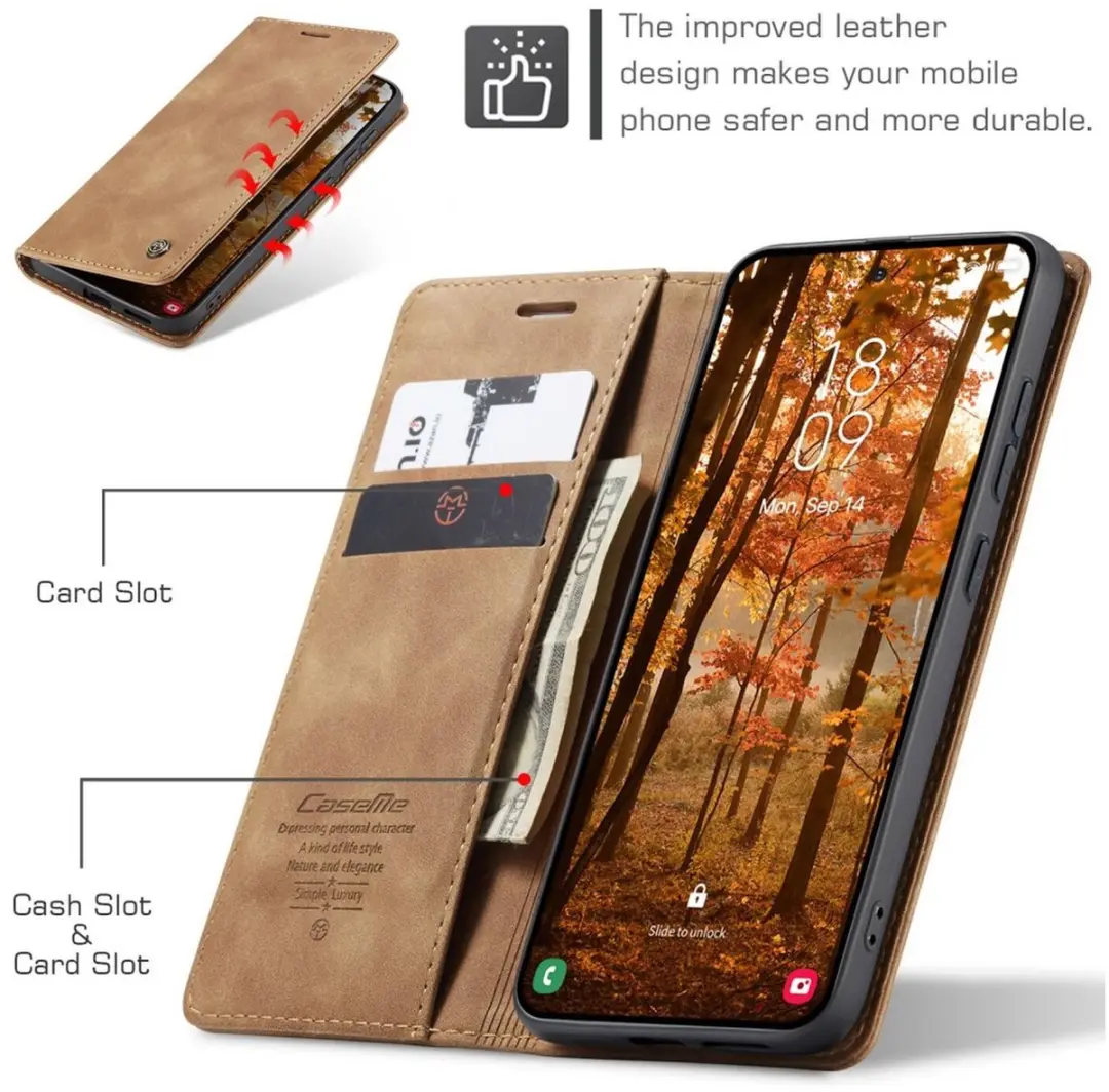 Caseme 013 Hoesje Samsung Galaxy S26 Plus - Book Case Bruin