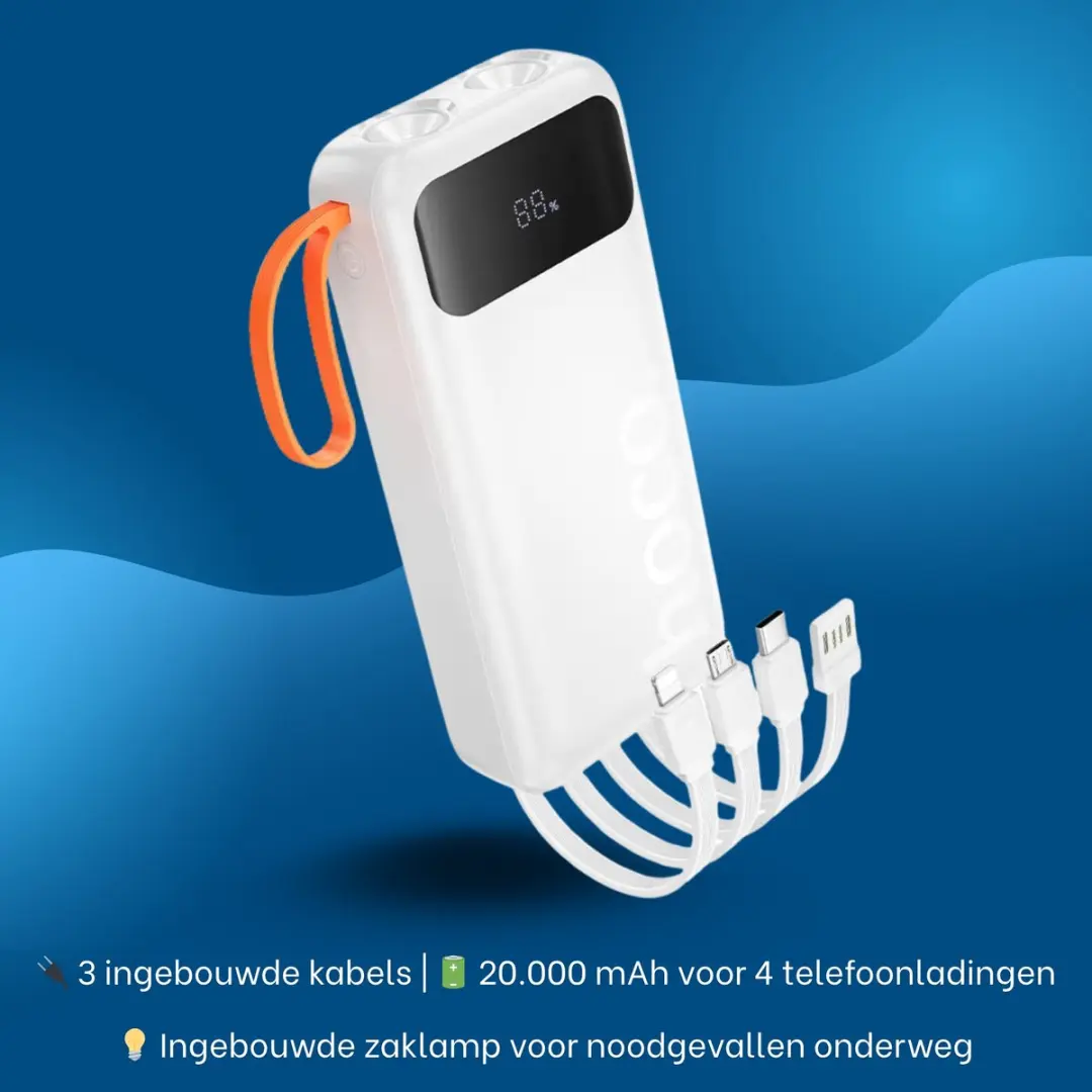 Hoco Powerbank J151A 20.000mAh - Wit - 4x Opladen