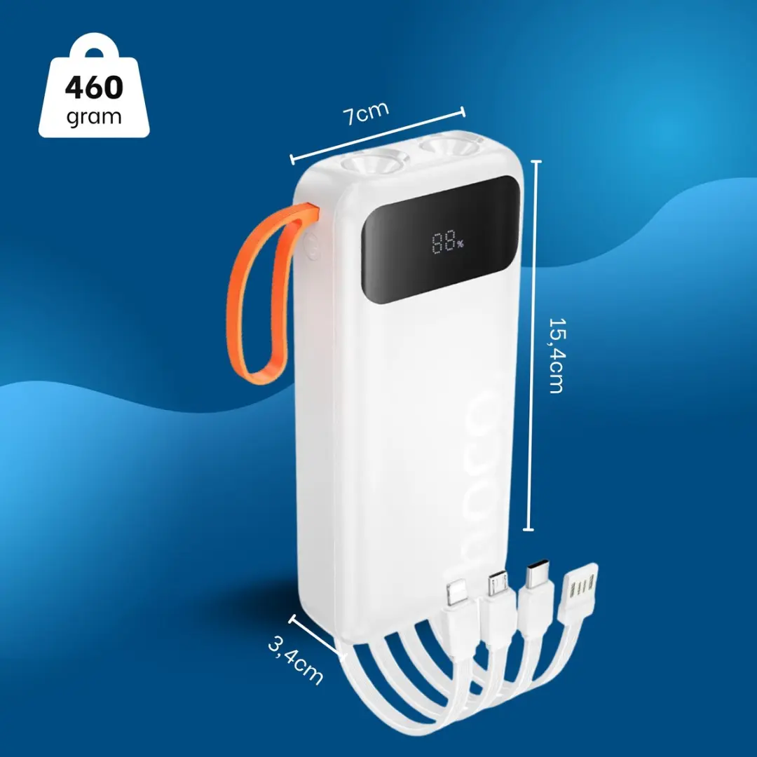 Hoco Powerbank J151A 20.000mAh - Wit - 4x Opladen