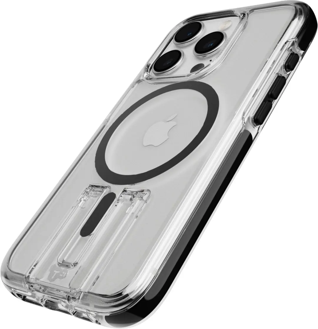 Tech21 Evo Crystal Kick iPhone 15 Pro Hoesje - Transparant/Zwart - afbeelding 6 van 6