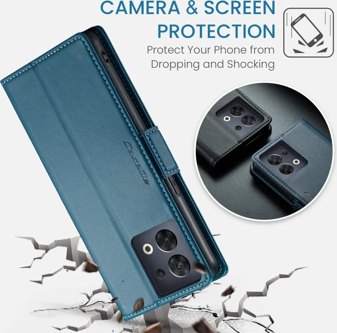 Caseme Wallet Case voor OPPO Reno8 5G - Blauw