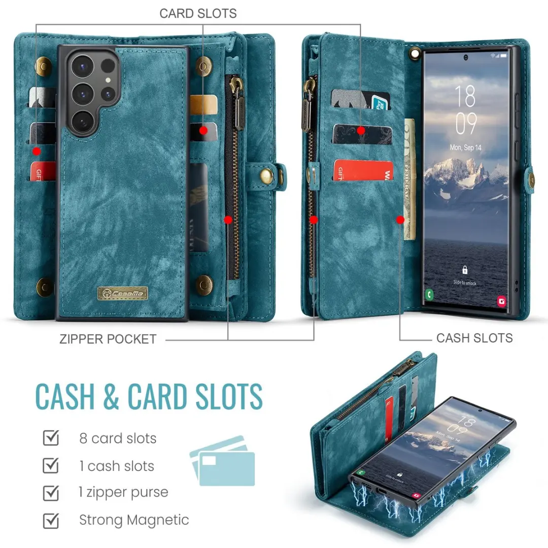 Caseme 008 Hoesje Samsung Galaxy S26 Ultra - Blauw - 8 Pasjes - afbeelding 6 van 6