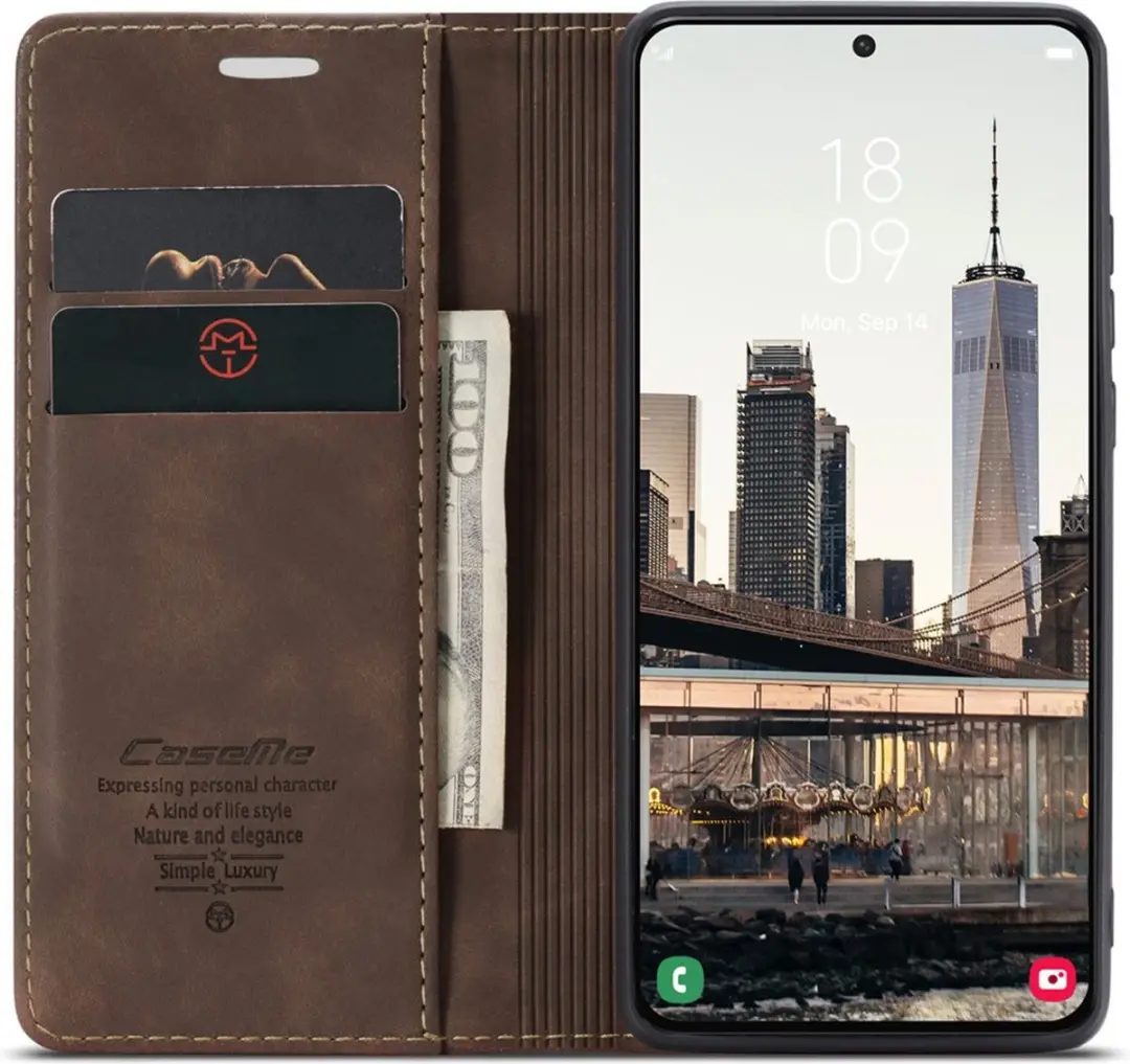 Caseme 013 Book Case voor Samsung Galaxy S22 Plus - Donkerbruin