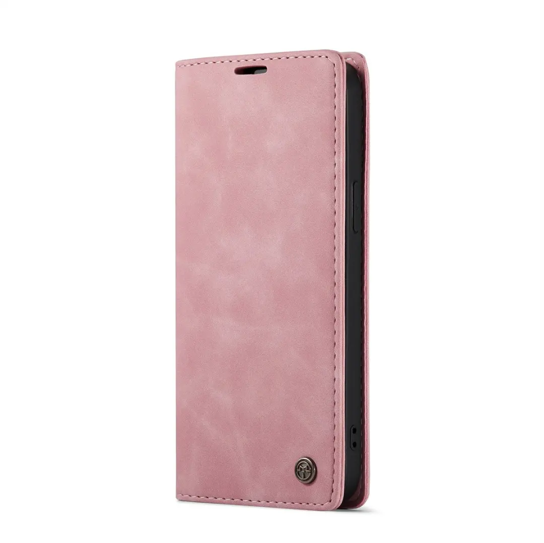 Caseme Retro Bookcase iPhone 14 Pro Max Hoesje - Roze - 2 Pasjes