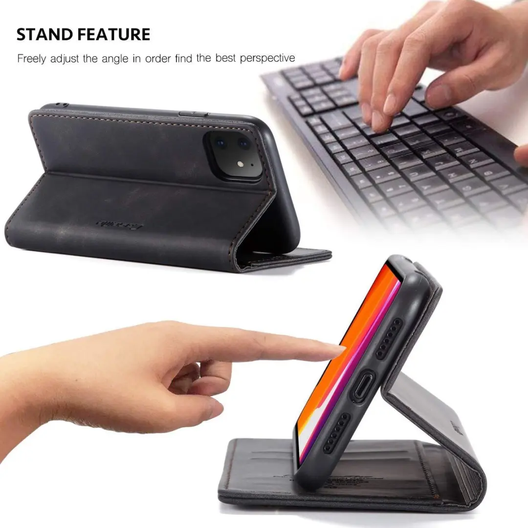 Caseme Bookcase iPhone 15 Plus - 2 Pasjes - Zwart