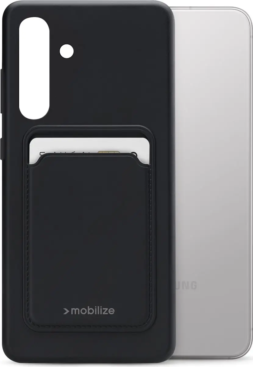 Mobilize Rubber Gelly Card Telefoonhoesje S24 Plus - Zwart
