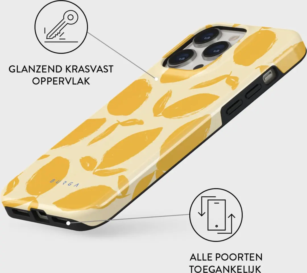 Burga Tough Case iPhone 14 Pro - Meerkleurig Lemon Tart