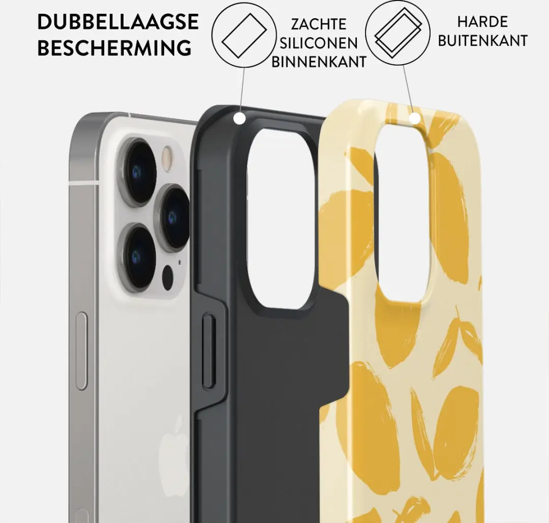 Burga Tough Case iPhone 14 Pro - Meerkleurig Lemon Tart