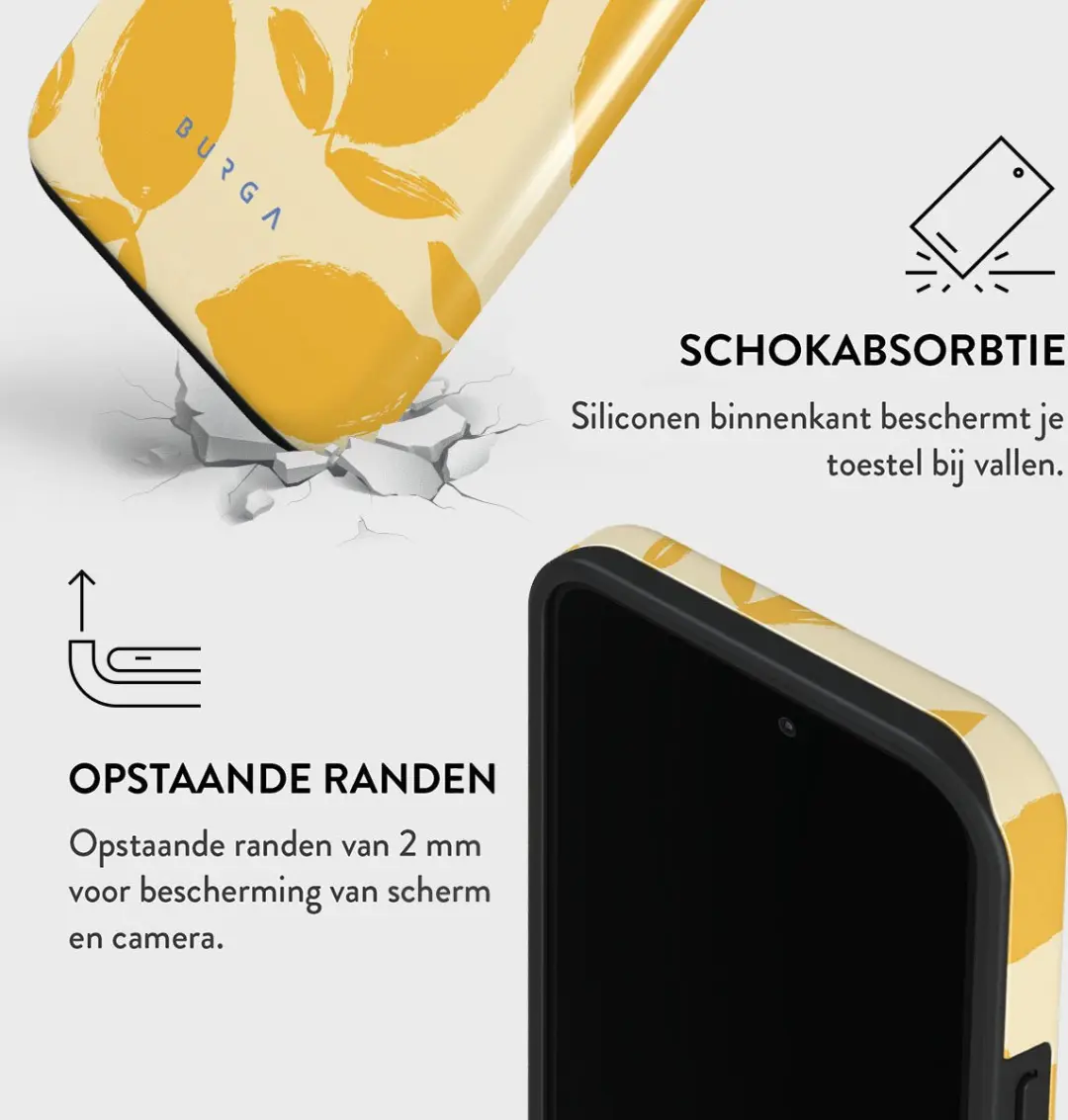 Burga Tough Case iPhone 14 Pro - Meerkleurig Lemon Tart