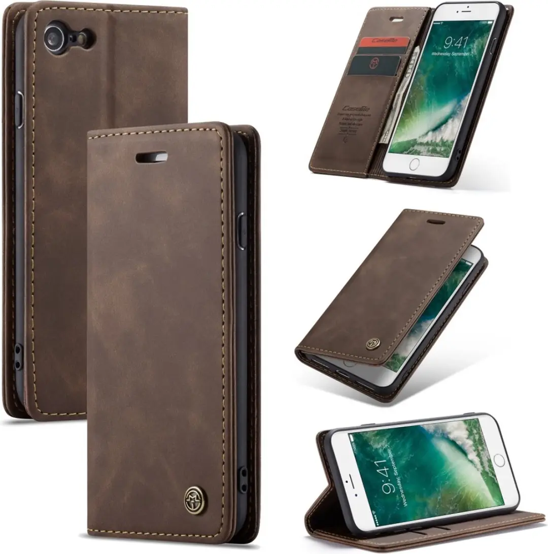 Caseme CSM-30004 iPhone Hoesje - Donkerbruin