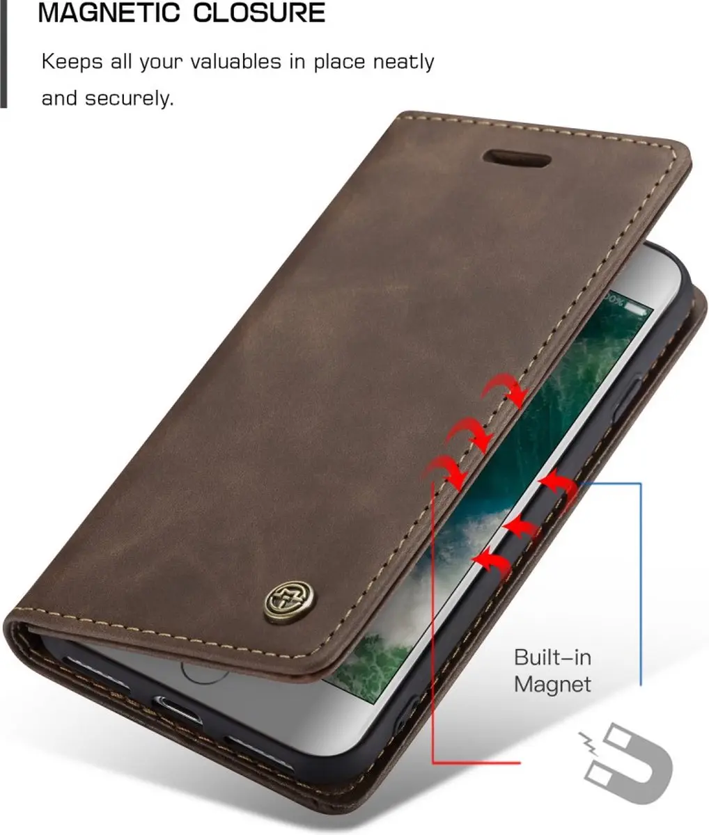 Caseme CSM-30004 iPhone Hoesje - Donkerbruin - afbeelding 6 van 6