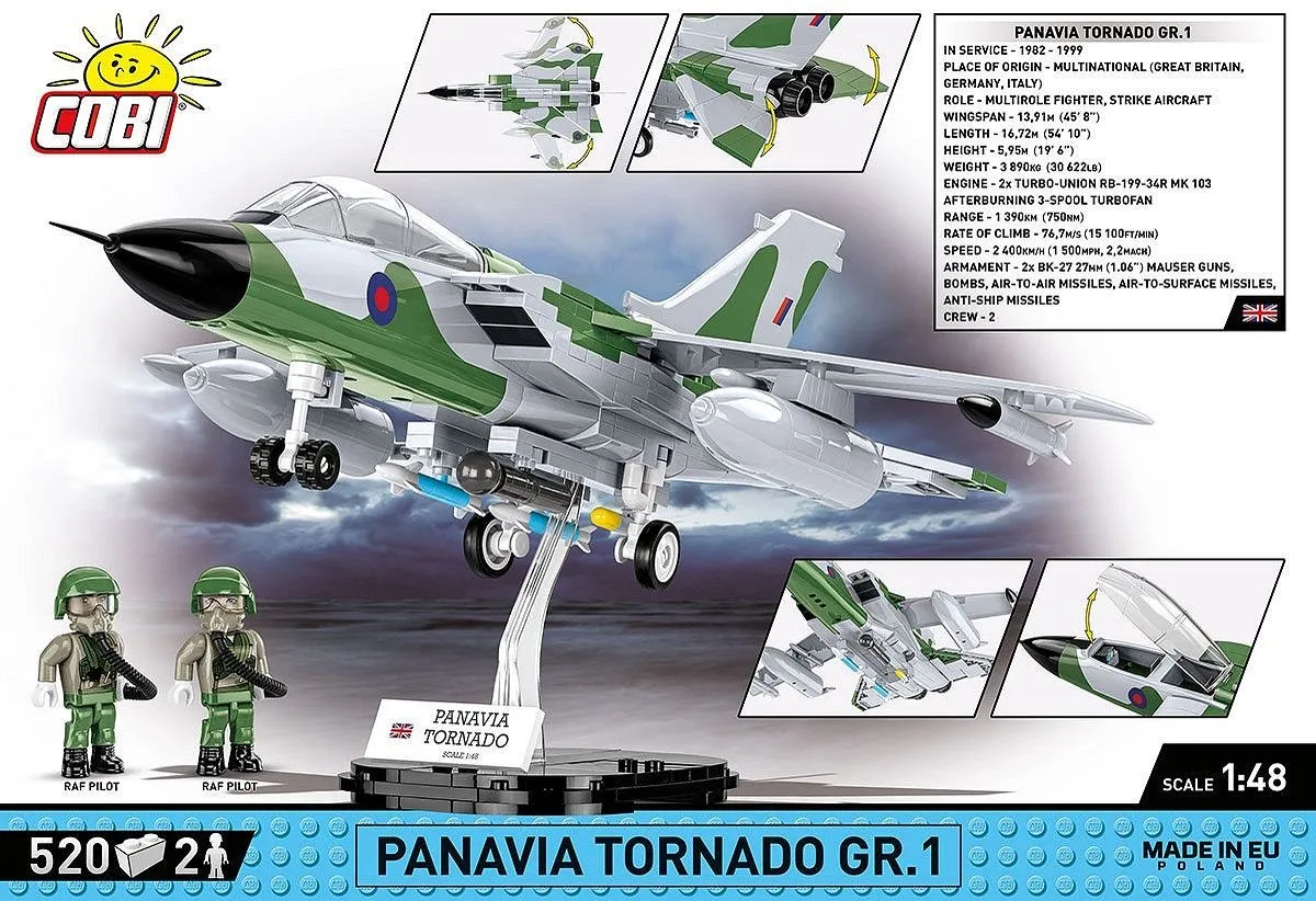 Cobi Panavia Tornado GR.1 COBI-5852 - 520 Onderdelen - Meerkleurig