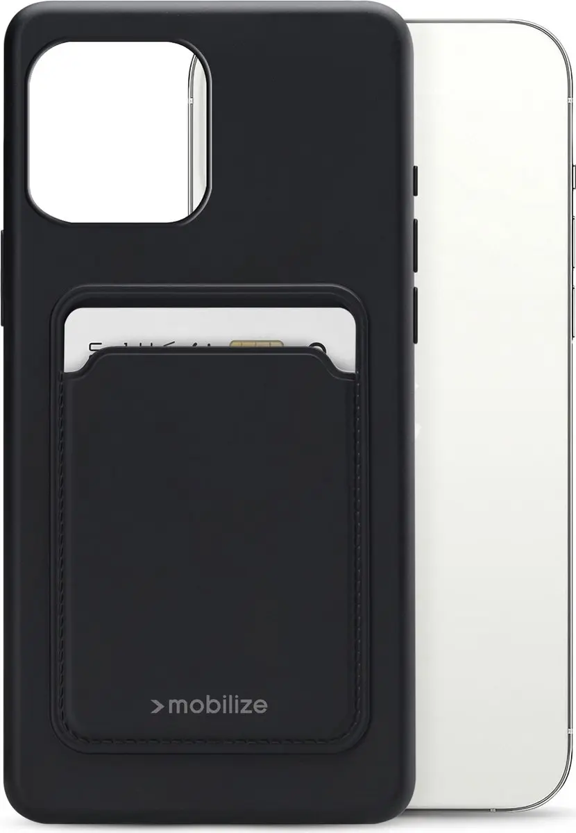 Mobilize Rubber Gelly Card iPhone 13 Pro Max Hoesje - Zwart - MOB-GCCMB-IPH13PROMAX