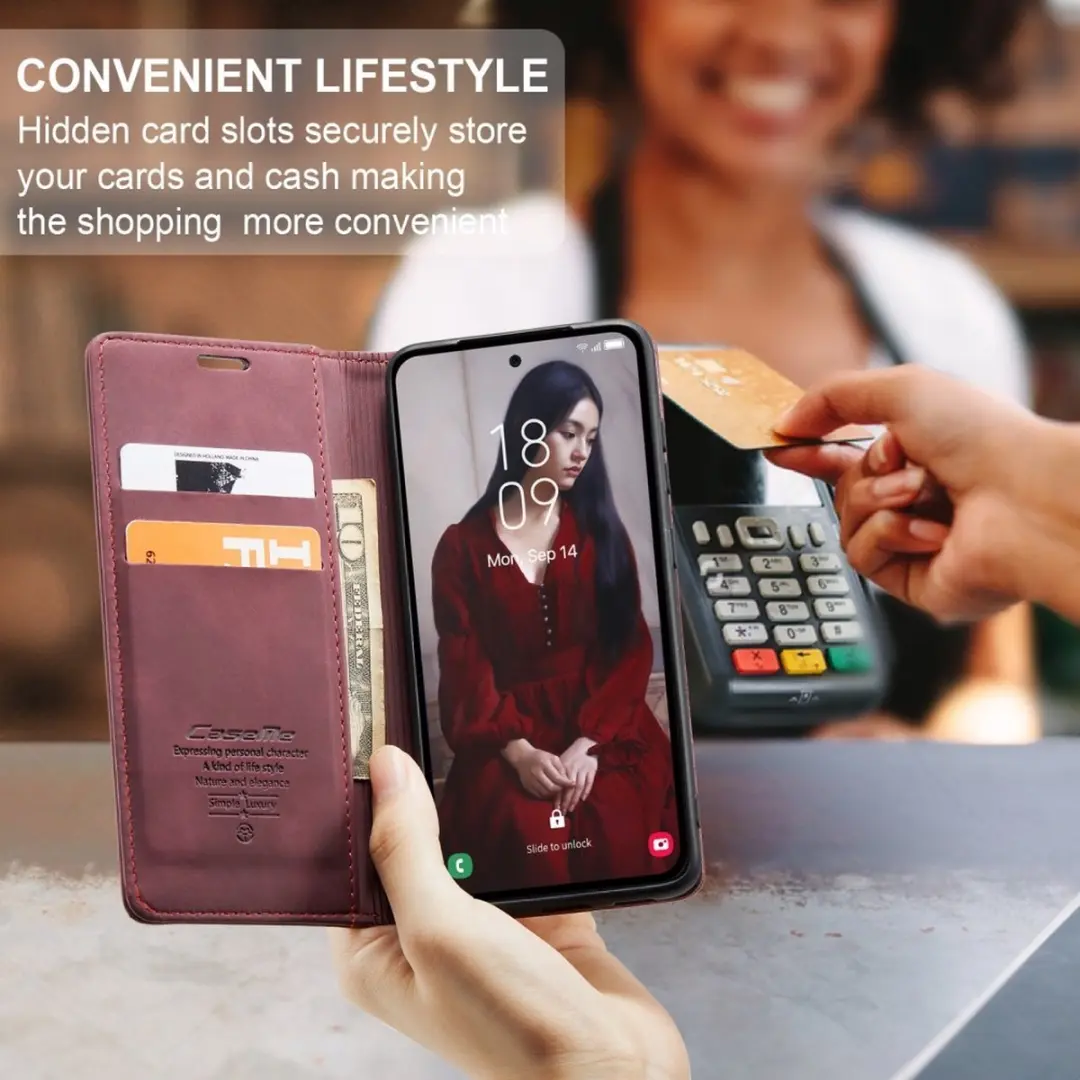 Caseme 013 Book Case Samsung Galaxy A35 - Bordeaux
