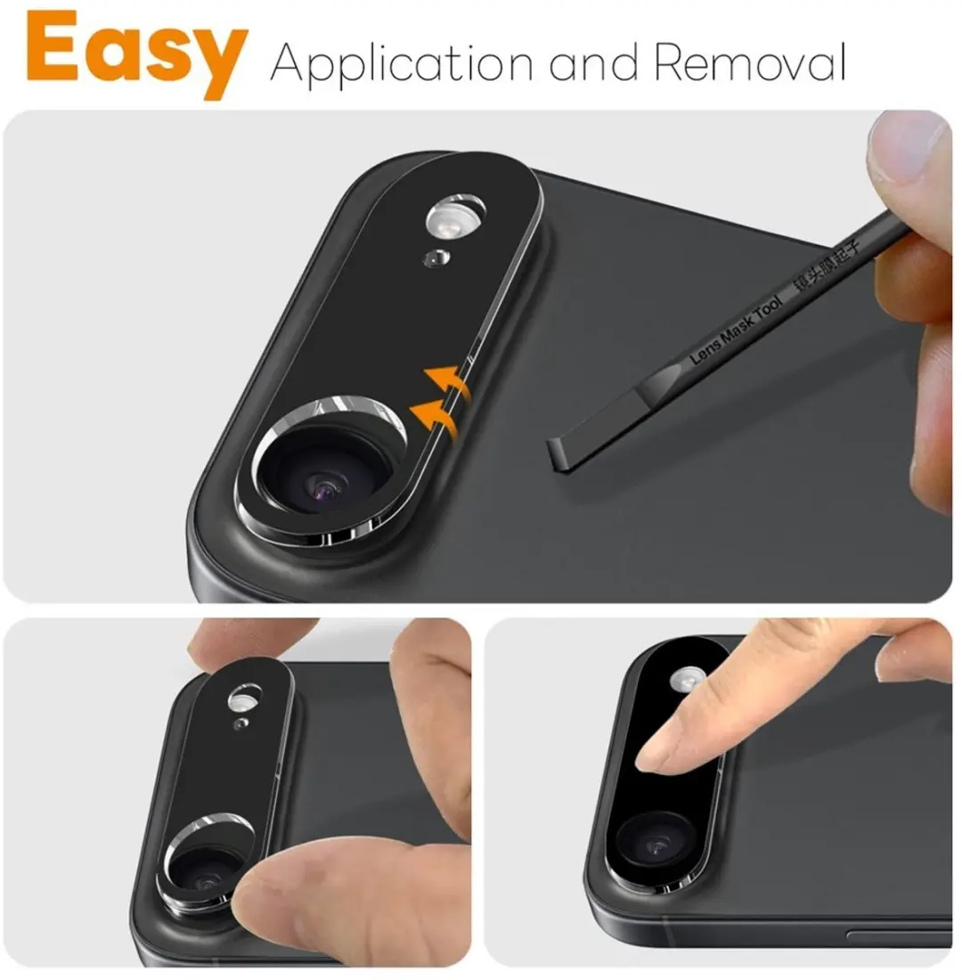 NORTHJO 9H Camera Lens Protector - iPhone Air - 2 Stuks - Zwart