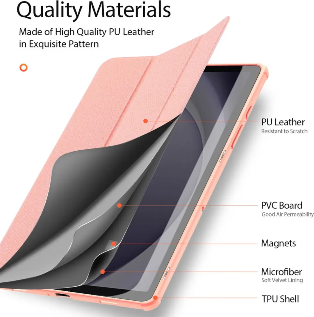 Dux Ducis Domo Tri-Fold Tablethoes Samsung Galaxy Tab A9 Plus - 11 inch - Roze