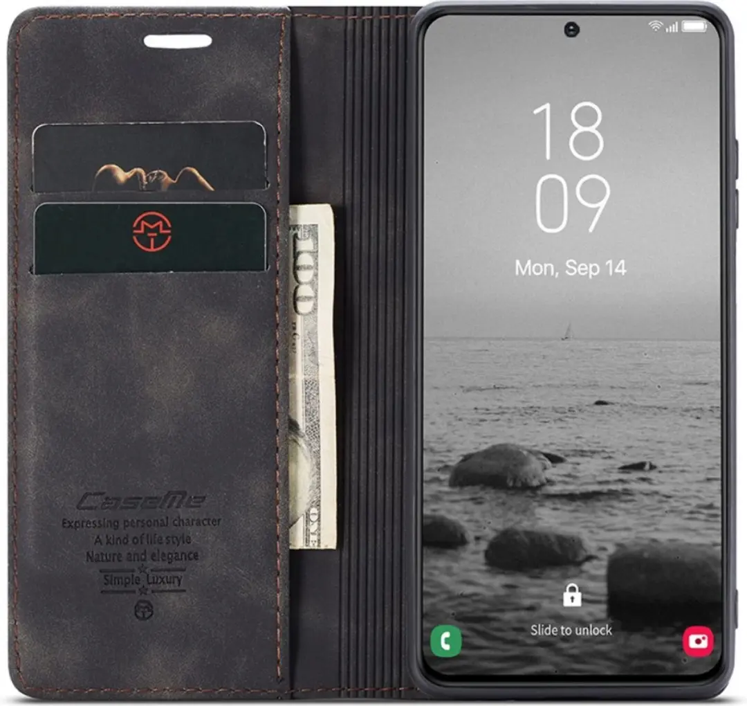 Caseme 013 Book Case Hoesje Samsung Galaxy S24 Plus - Zwart - afbeelding 6 van 6