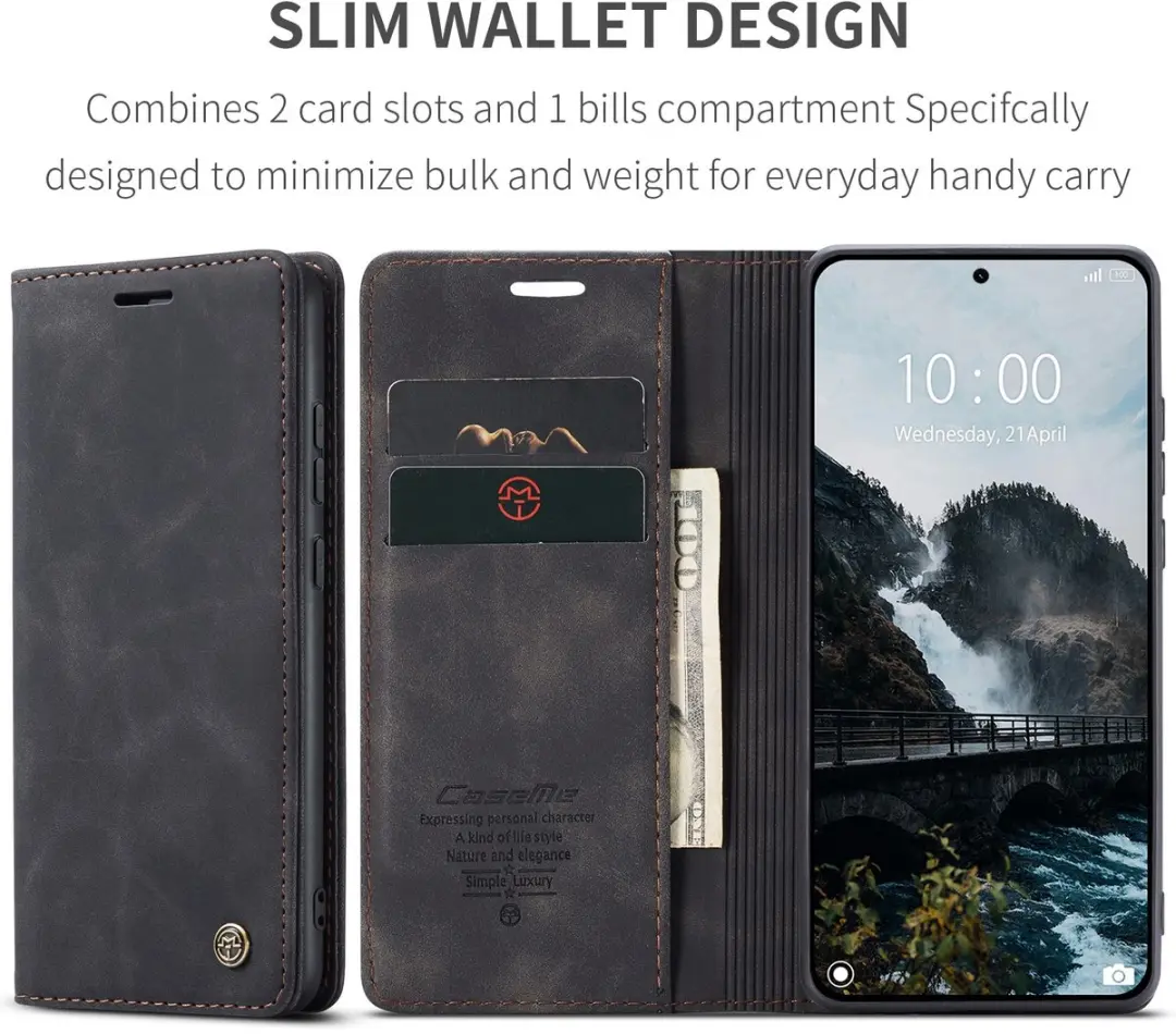 Caseme 013 Book Case Hoesje Xiaomi 15T Pro - Zwart