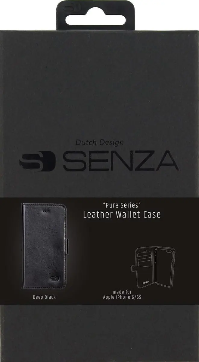 Senza Pure Series iPhone 6/6s Hoesje - Wallet Case - Zwart - afbeelding 6 van 6