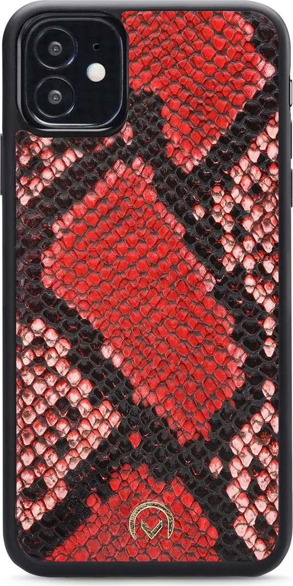 Mobilize iPhone 12 Mini Clutch Case - Slangenprint Rood - 4 Pasjes - afbeelding 6 van 6