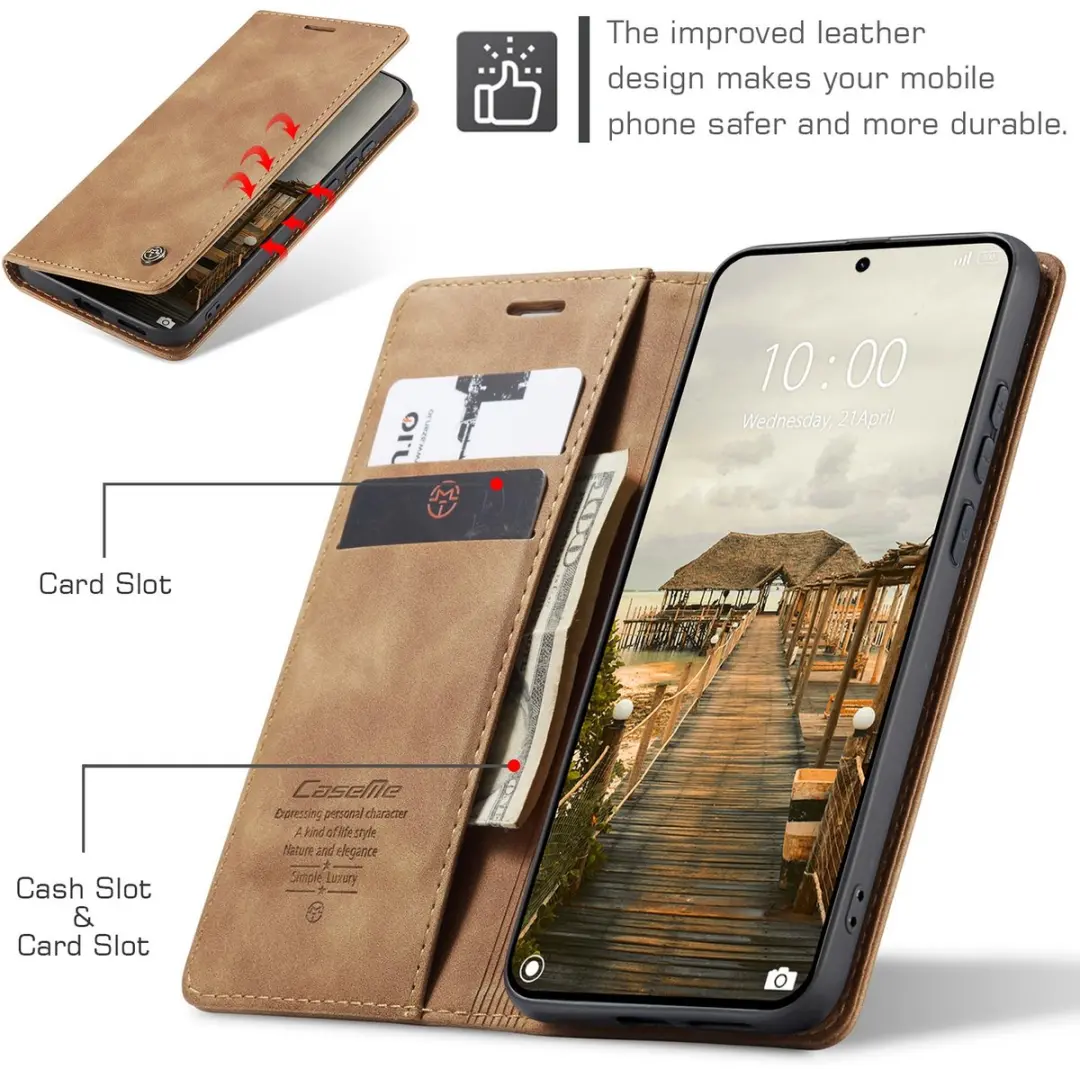 Caseme Hoesje Xiaomi 17 Ultra Book Case - 2 Pasjes - Bruin