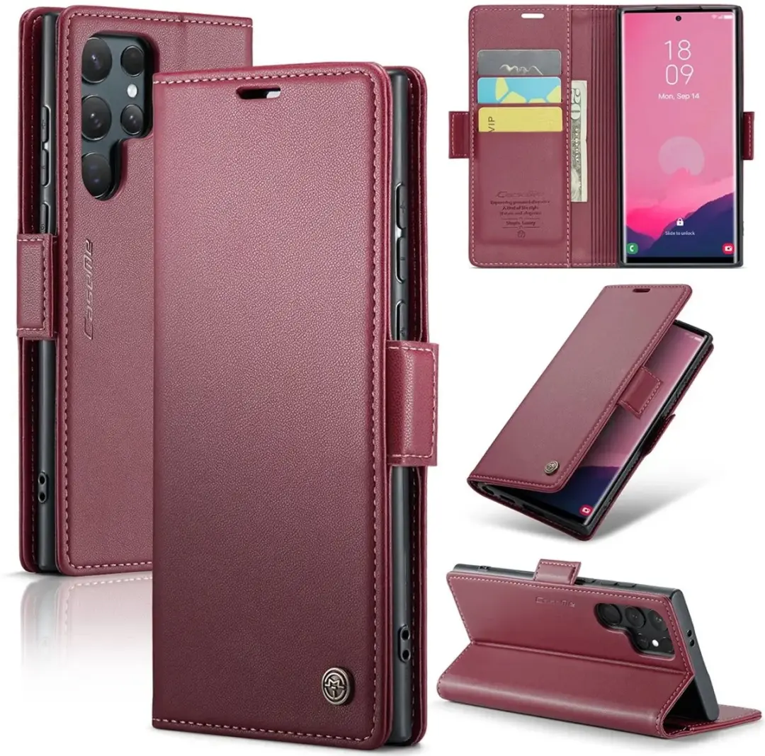 Caseme Litchi Texture Book Wallet Hoesje Samsung Galaxy S25 Ultra