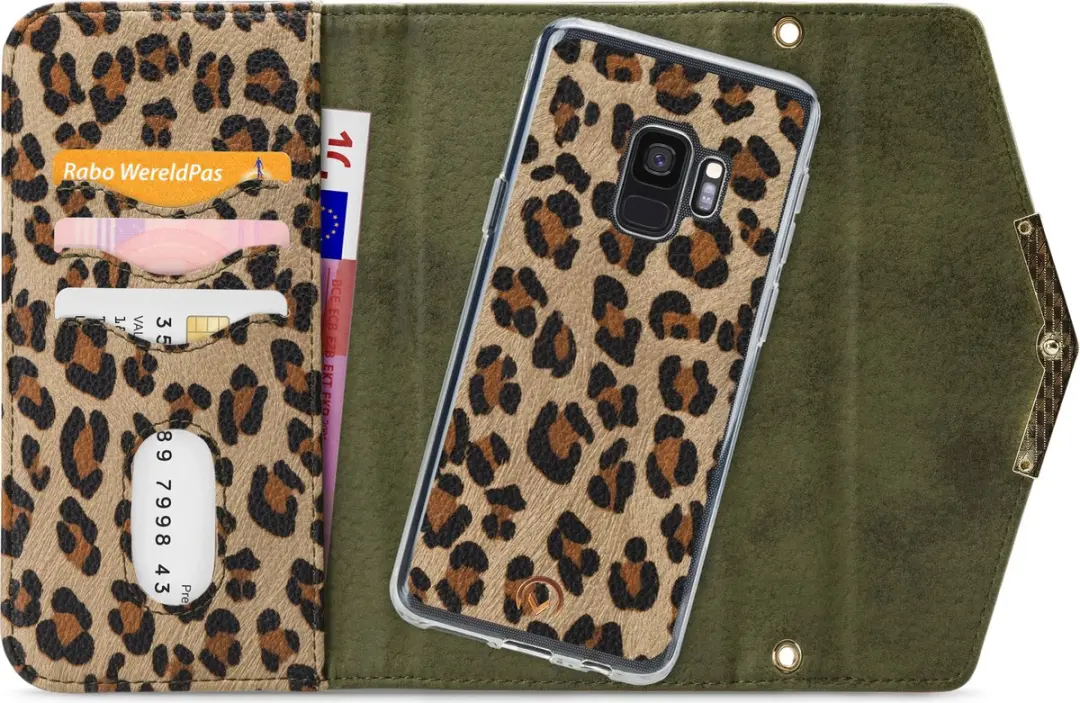 Mobilize Velvet Clutch Samsung Galaxy S9 - Groen Bruin - 3 Pasjes