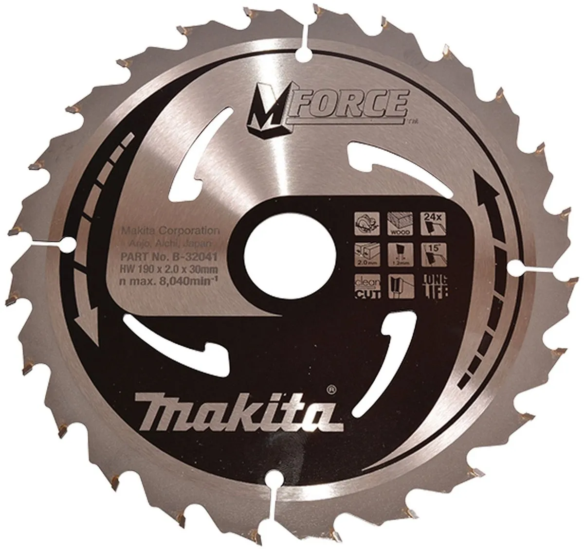 Makita Mforce Cirkelzaagblad B-32041 190mm - 24T