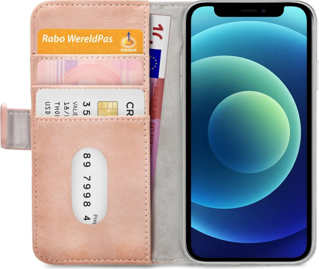 Mobilize iPhone 12 Mini Elite Gelly Wallet Book Case Licht Roze - mpn-8718256935114